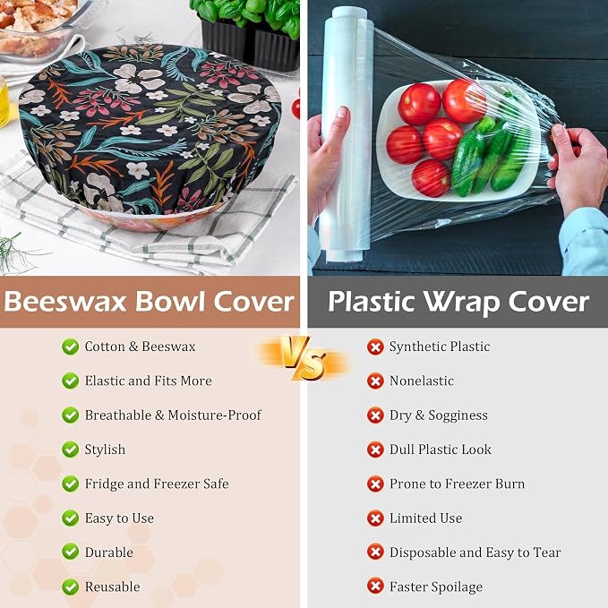 5-Size Reusable Beeswax Bowl Covers - Image 7