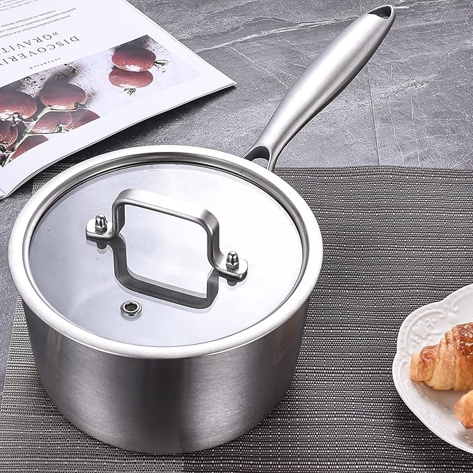 LOLYKITCh Tri-Ply 3 QT Stainless Steel Saucepan - Image 6