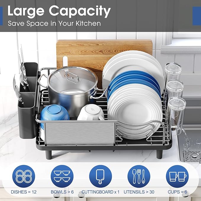 Urackify Stainless Steel Dish Drying Rack - Image 3