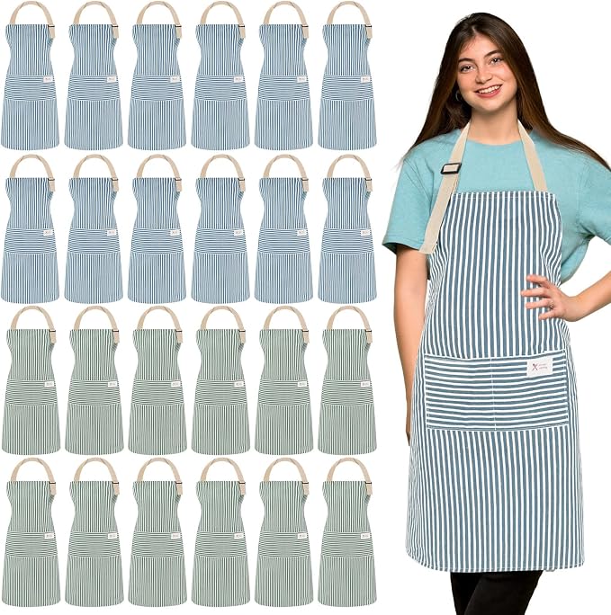 Janmercy 24 Pcs Aprons for Women Men by Janmercy
