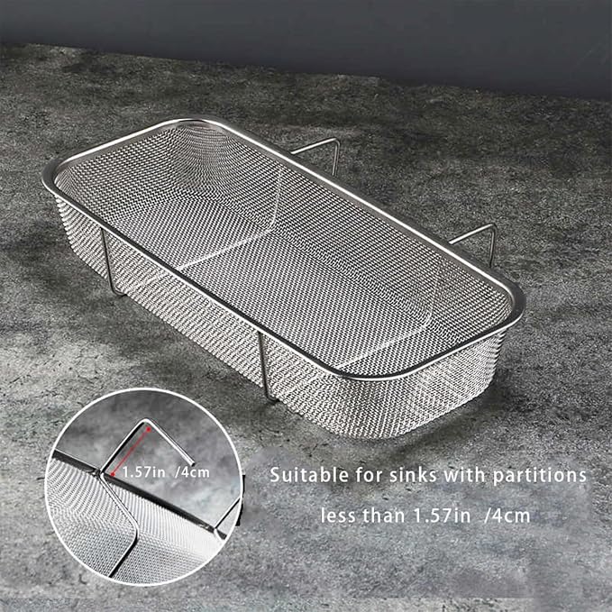 Stainless Steel Side Sink Drain Strainer Basket, Corner Hanging Sink Strainer - Image 6
