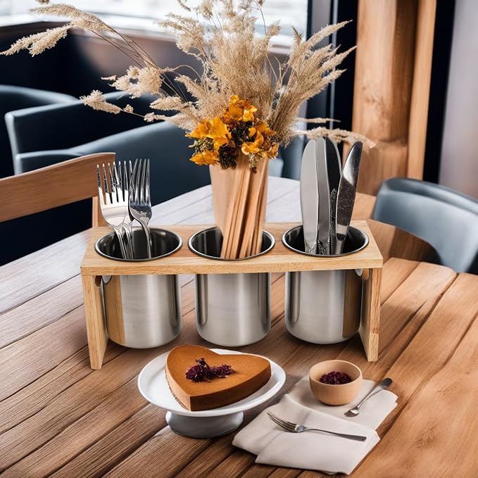 ZOOFOX 3 Pack Silverware Holder, Stainless Steel Utensil Organizer - Image 6