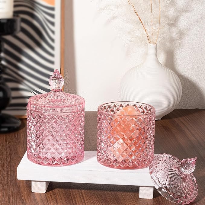 2 Pack Qtip Holder Thick Glass Apothecary Jars - Image 6