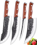 Naitesen 4PCS Butcher Knife and Kitchen Knife Set, Hand Forged Very Sharp by Naitesen