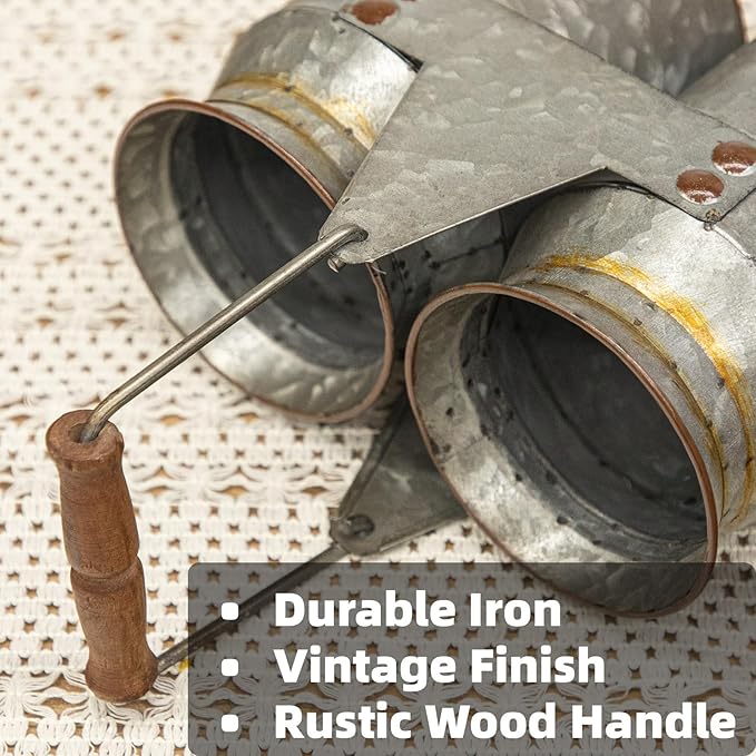 Set of 2 Rustic Galvanized Utensil Holders - Image 4