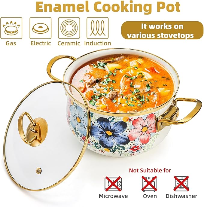 SOUJOY 3 Quart Enamel Cooking Pot - Image 4