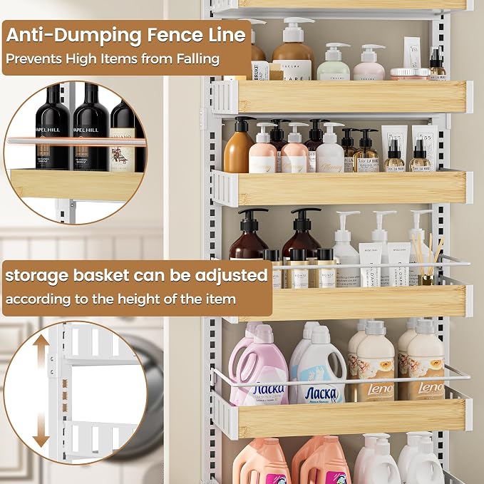 POKIPO 8 Tier Over The Door Pantry Organizer, 2 IN 1 Wall Mount or Hanging - Image 5