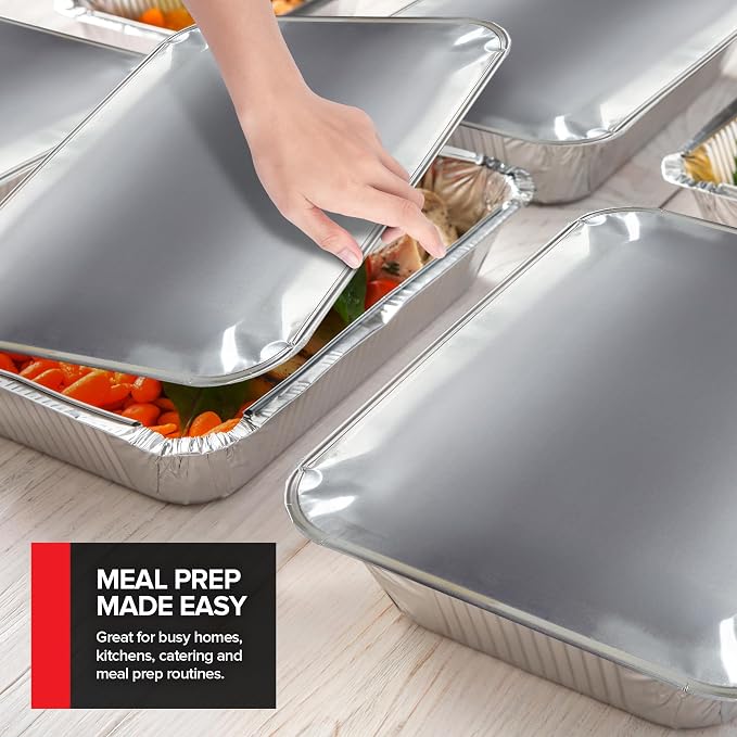 Stock Your Home 9x13 Disposable Baking Pan Covers Heavy-Duty Aluminum Cake Pans - Image 6