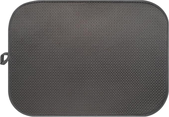 Dark Gray Dish Drying Mats 20" x 15", XL Kitchen Drying Mat by FullBeDare