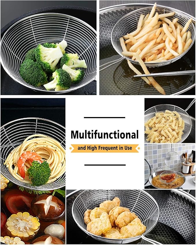 Enhanced Version Stainless Steel Spider Strainer Skimmer Ladle, Pasta Strainer - Image 7