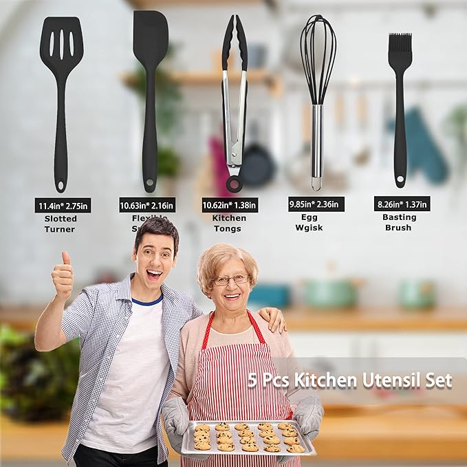 Silicone Kitchen Cooking Utensils Set Kitchen Spatula Set - Image 7