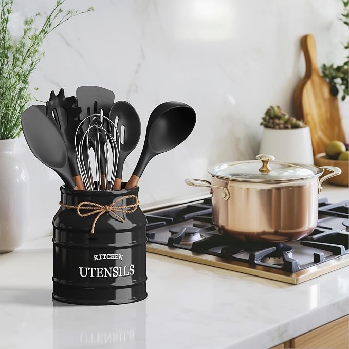 Barnyard Designs Ceramic Farmhouse Utensil Holder - Image 3