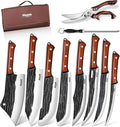 Huusk Butcher Knife Set, Hand Forged Butcher Chef Knife Set by HuuskKnife