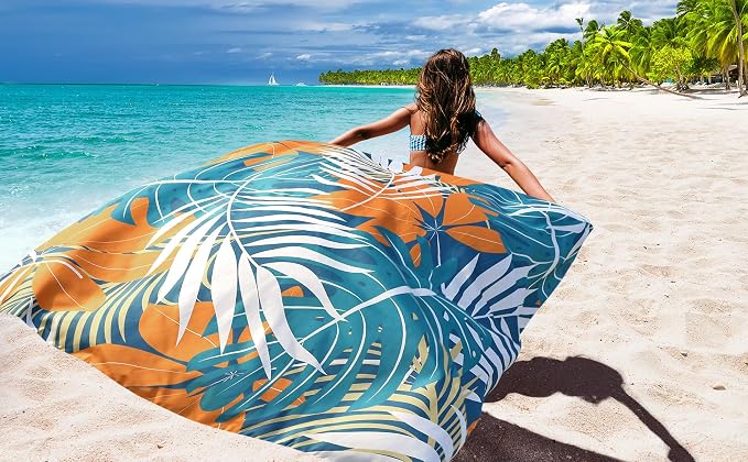 HIHOHO Beach Blanket Waterproof Sandproof Extra Large Beach Mat 79" X - Image 6