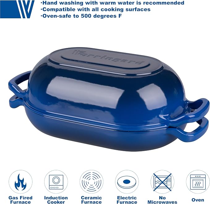 VORRINGARD Enameled Cast Iron Sourdough Bread Oven, Dutch Oven, Loaf Cast Iron - Image 3