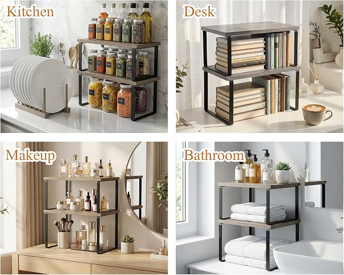 Marsui 4 Pcs Kitchen Organizer Accessories Set Cabinet Organizer Shelf and - Image 7