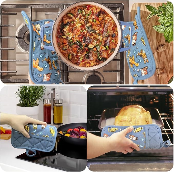 Pot Holders Set of 2 Heat Resistant 480 ℉Non Slip Clear Silicone Printed - Image 5