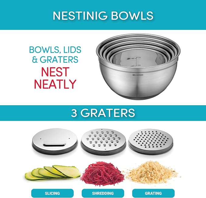 Belwares Mixing Bowls with Lids Set of 5 - Image 6