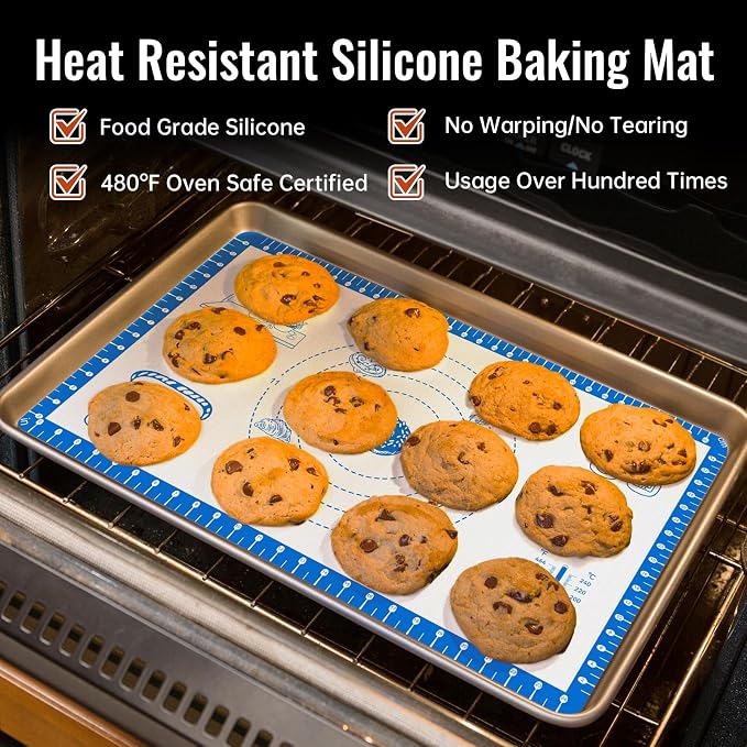 Silicone Baking Mat With 10 Recipes, Silicone Macaron Baking Sheet - Image 6