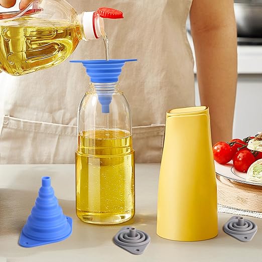 Kitchen Funnels Set 4 Pack，Small and Large，Silicone Collapsible Funnel，Small - Image 5