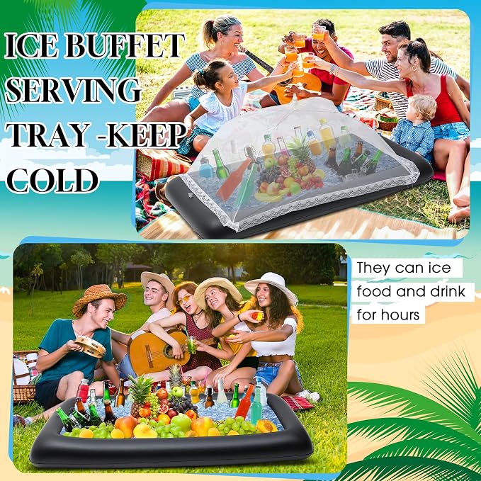 Leitee 3 Pcs Inflatable Serving Bar Kit Includes Salad Buffet Tray - Image 4