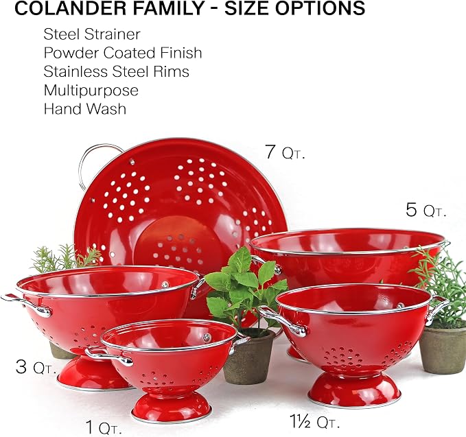 Calypso Basics by Reston Lloyd Powder Coated Enameled Colander, 1 Quart - Image 6
