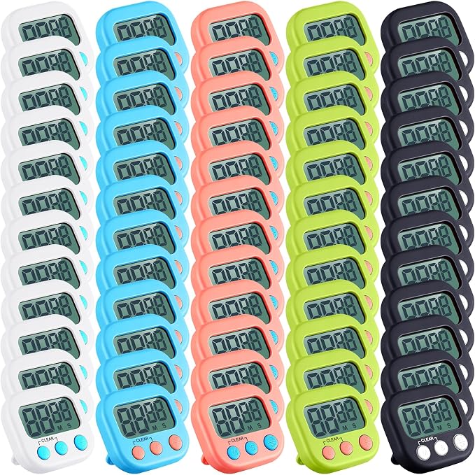 Xuhal 50 Pieces Digital Kitchen Timer Bulk, Small Magnetic Timers by Xuhal
