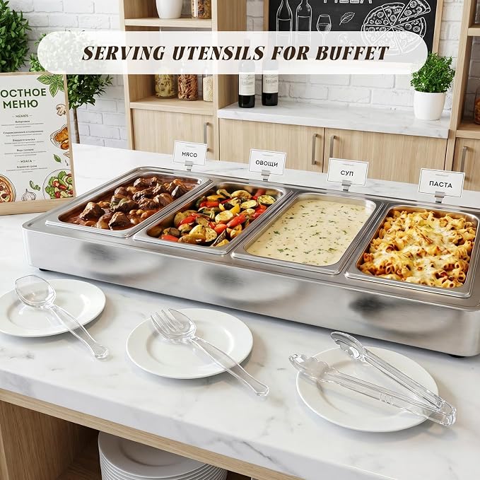 Mwellewm 18Pcs Serving Utensils, 8.5'' Plastic Serving Utensils Set, Disposable - Image 6