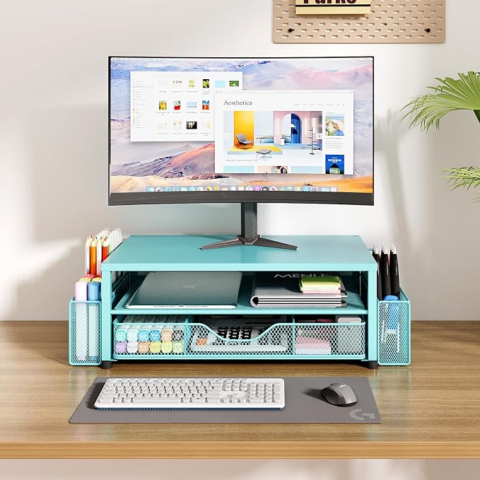 OPNICE Desk Organizers and Accessories, 2-Tier Computer Monitor Stand Riser - Image 6