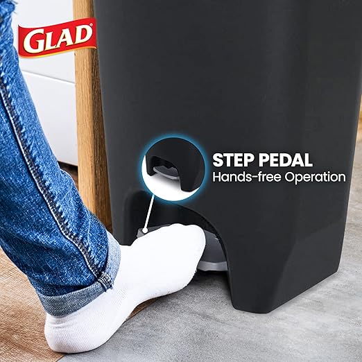 Glad 13 Gallon Trash Can, 2 Pack | Plastic Kitchen Waste Bin - Image 4