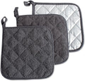 DII Basic Terry Collection Quilted 100% Cotton, Mineral Gray, 3 Piece by DII
