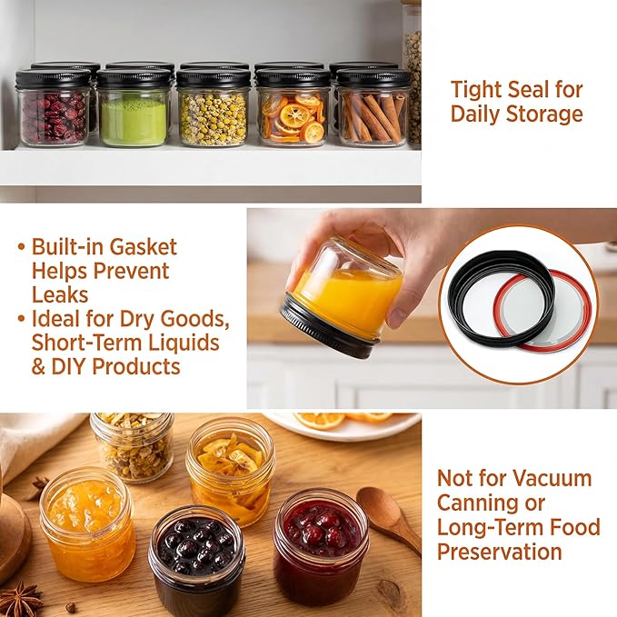 QAPPDA 4oz Glass Jars With Lids And Bands, Small Mason Jars, Mini Canning Jars - Image 4