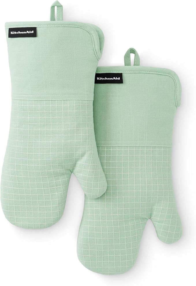 KITCHENAID Gourmet Series Gridlines Oven Mitts 2-Pack Set, Heat Resistant up to by KitchenAid