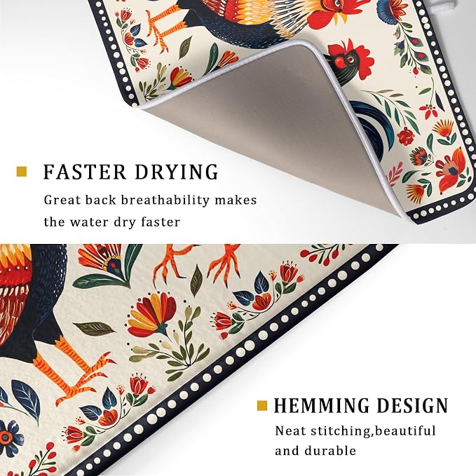 Rooster Poultry Dish Drying Mat - Image 3