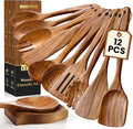 Wooden Spoons for Cooking, Natural Healthy Spatula Set for Pots and Pans by Unknown