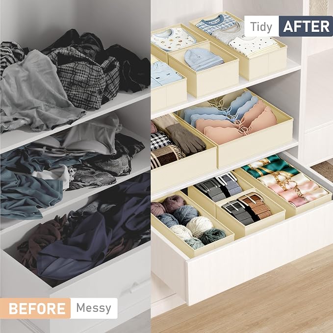 DIMJ Drawer Organizer Clothes, 21 Pack Dresser Organizer, Foldable Closet - Image 5