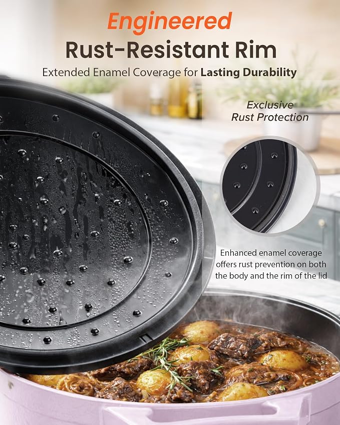 Nuwave 6QT Healthy Enameled Cast Iron Dutch Oven Pot - Image 3
