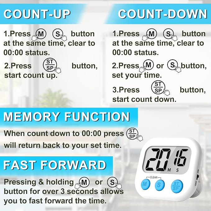 ZILLEEN Kitchen Timer Digital - Image 8