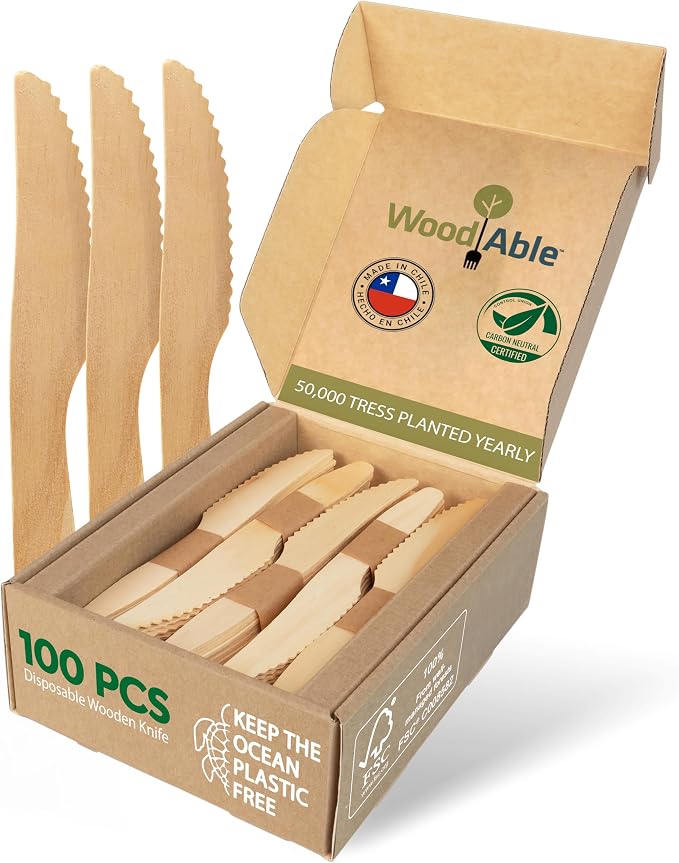 Disposable Wooden Cutlery Set by WoodAble