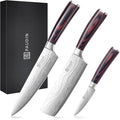 PAUDIN Kitchen Knife Set, 3 Piece High Carbon Stainless Steel Professional Chef by PAUDIN