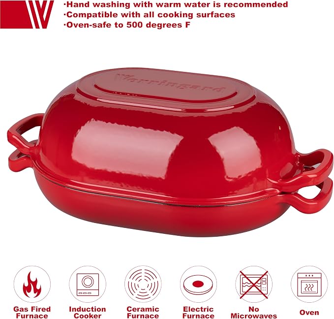 VORRINGARD Enameled Cast Iron Sourdough Bread Oven, Dutch Oven, Loaf Cast Iron - Image 3
