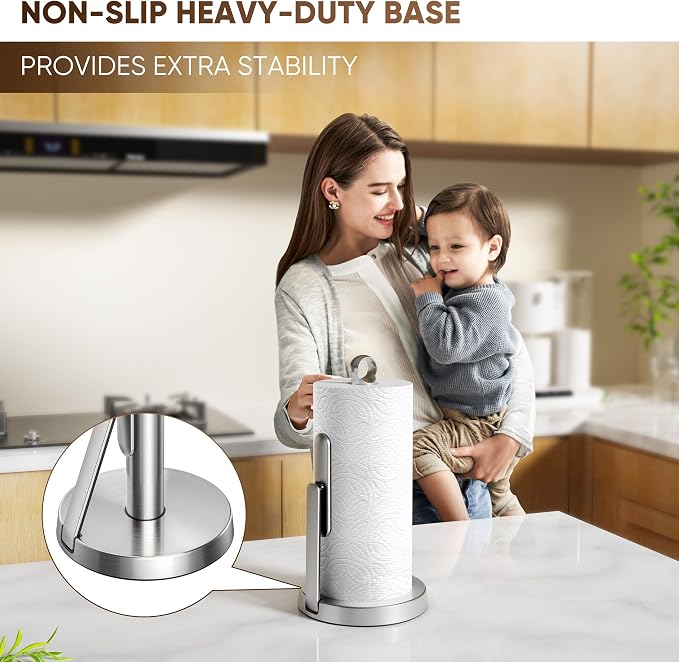theaoo Heavy-Duty Stainless Steel Paper Towel Holder - Image 8