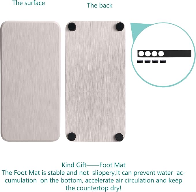 NiuYichee 2 Pcs Water Absorbing Stone Trays, Kitchen/Bathroom Sink Soap Dish - Image 6