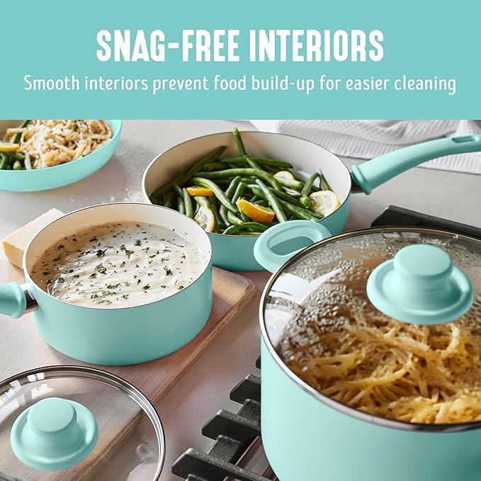 GreenLife Soft Grip 16 Piece Cookware Set, Non-Toxic PFAS-Free Ceramic Nonstick - Image 3