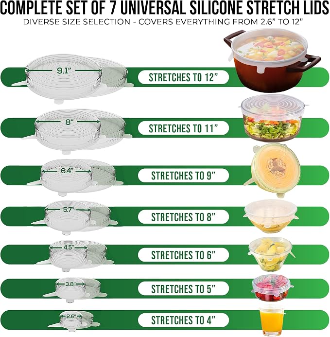 Reusable Silicone Stretch Lids for Food Storage in Fridge - Image 2