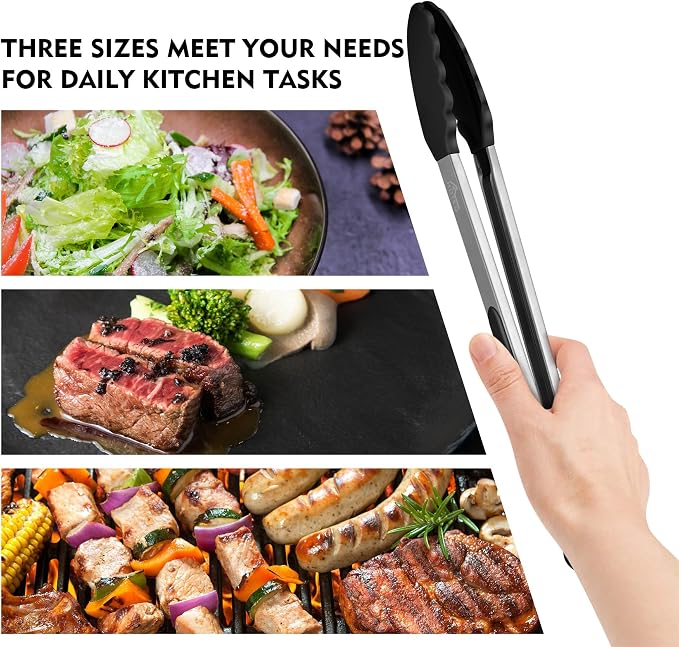 HOTEC Premium Stainless Steel Locking Kitchen Tongs - Image 7