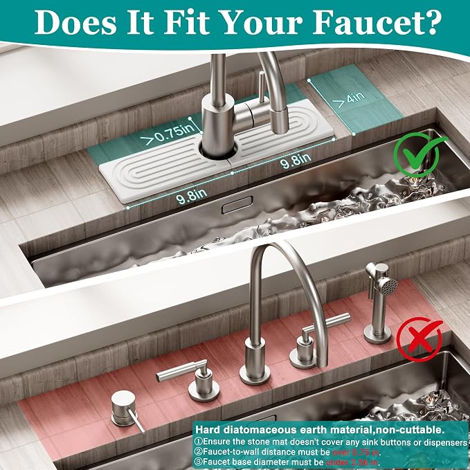 Stone Faucet Mat for Kitchen Sink - Image 2