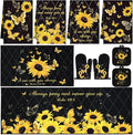 Fourluoo 10 Pcs Sunflower Butterfly Kitchen Dish Towels Rugs Oven Mitts and Pot by Fourluoo