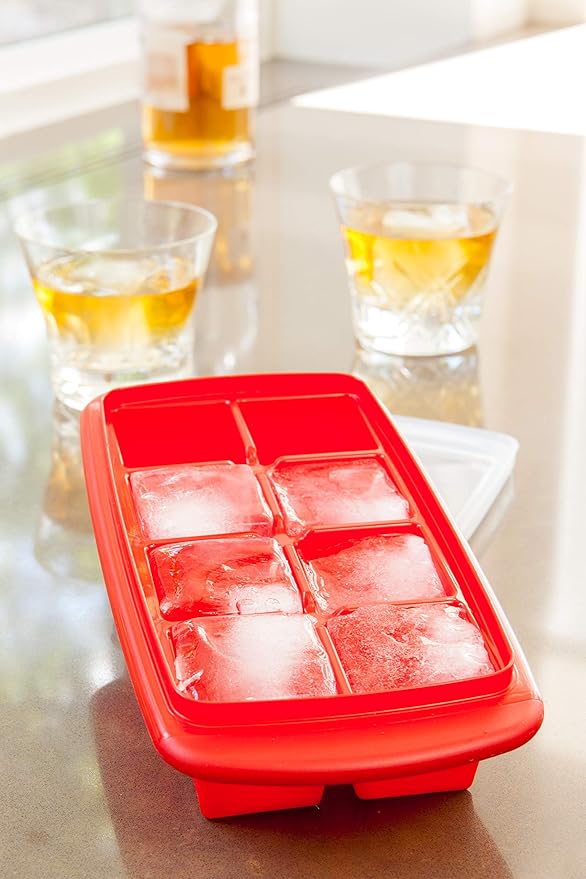 Joie Extra Large Ice Cube Tray, Covered and Stackable, No-Spill Removable Lid - Image 2