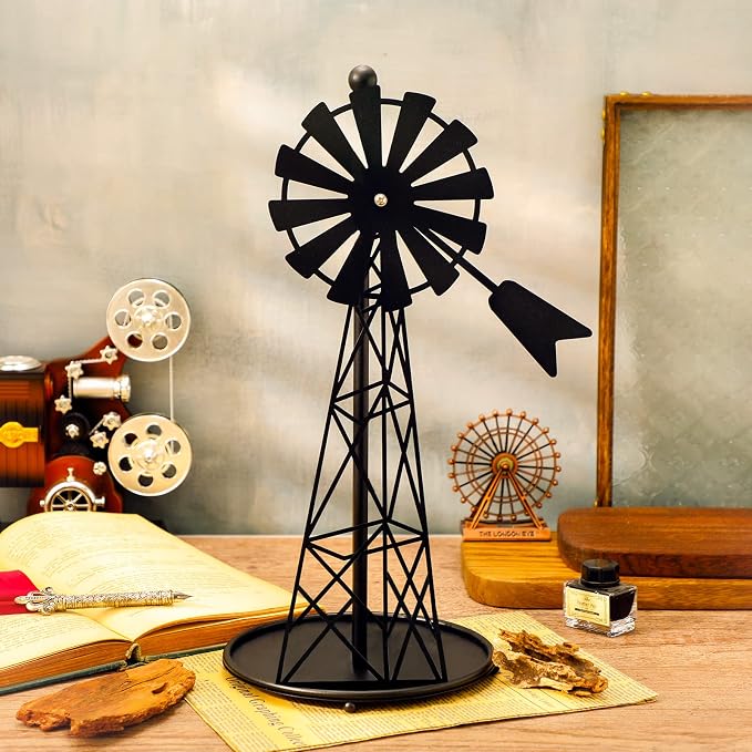 Vesici Windmill Paper Towel Holder Western Farmhouse Standing Paper Towel Roll - Image 2